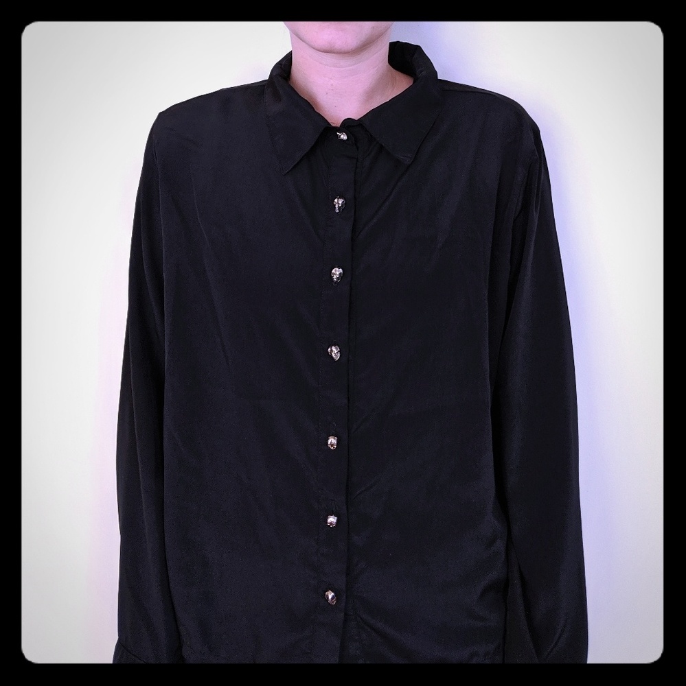 Vintage Havana blouse with skull detail buttons